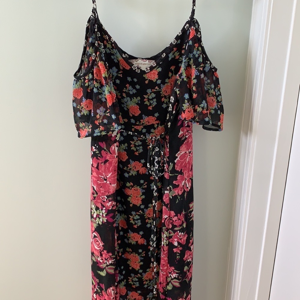 Spring Wedding Dress Floral Maxi Dress Off the Shoulder - Picture 5 of 9